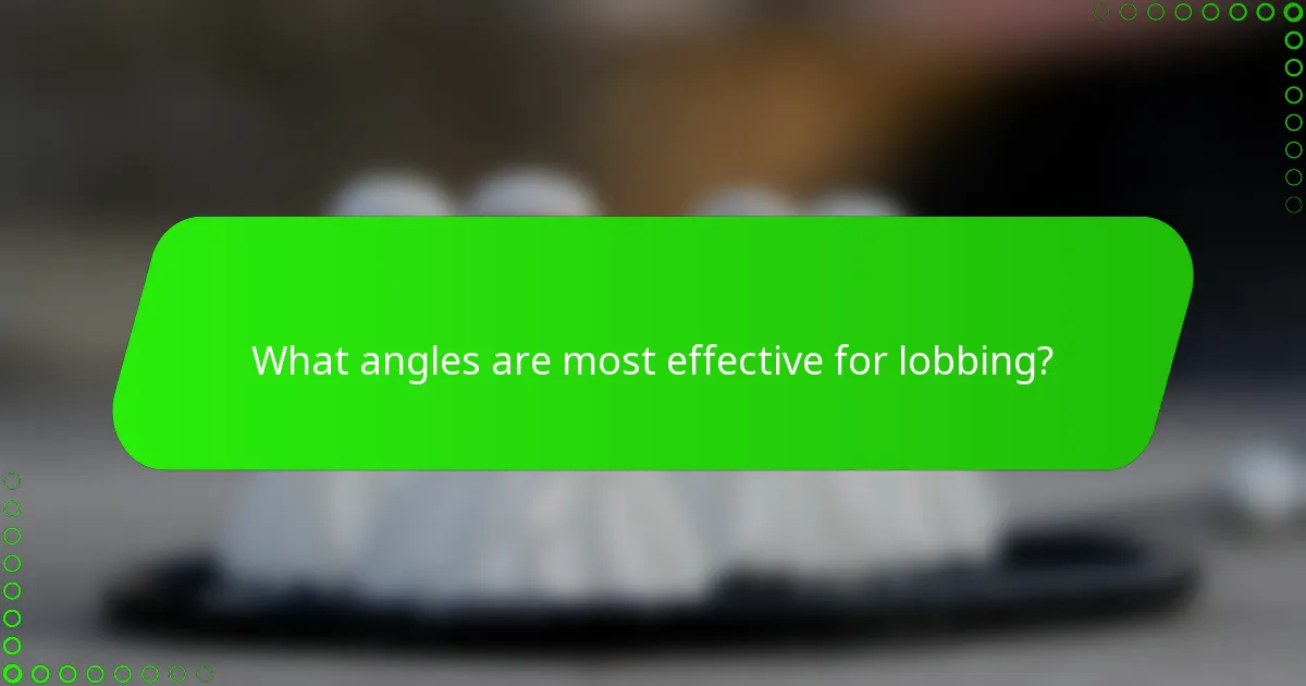 What angles are most effective for lobbing?